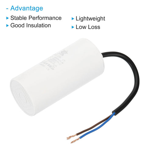 PATIKIL CBB60 60uf Running Capacitor - 2 Pcs AC 450V 2 Wires 50/60Hz Cylinder 105x48mm for Water Pumps, Washing