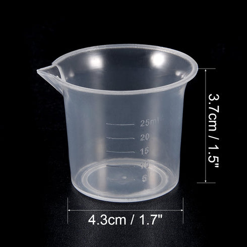 uxcell 2pcs Measuring Cup Labs PP Graduated Beakers, 25ml