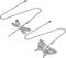 NovaPuff 2 Pack Silver Dragonfly and Butterfly Ceiling Fan Pull Chain, Beaded Light