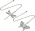 NovaPuff 2 Pack Silver Dragonfly and Butterfly Ceiling Fan Pull Chain, Beaded Light