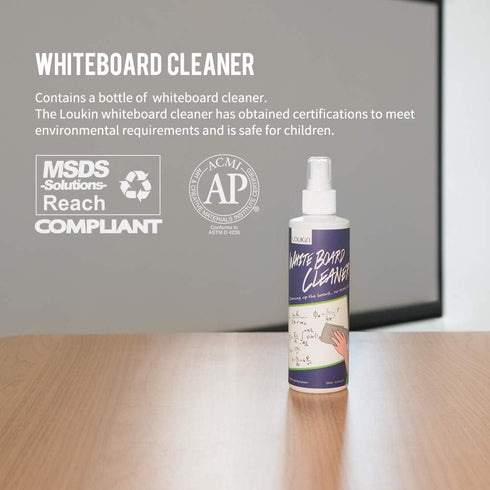 loukin Non-Toxic Whiteboard Cleaner, 8.5 fl oz Dry Erase Board Cleaner, Low-Odor Whiteboard Cleaning Spray, Removes Stubborn Marks from Whiteboards by loukin