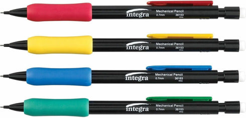 Integra Grip Mechanical Pencil, Refillable, 0.7mm, Assorted (ITA36153) by Integra