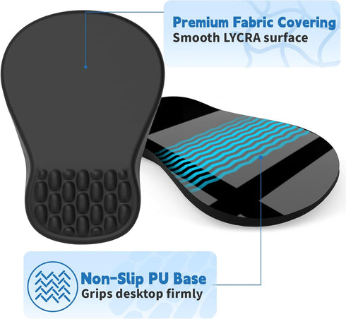 YIWEI Ergonomic Mouse Pad with Wrist Support - Gel Memory Foam Mouse Mat for Computer Keyboard & Laptop - Non-Slip