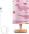 PCTIMMT Cute Pink Dinosaur Strawberry Table Lamp with USB Port Nightstand Lamp Desk