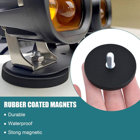 8 M4 22 MM Pcs Rubber Coated Magnets, Bolt on Magnets with Male Threaded Studs and Nuts, Strong Flag Neodymium Magnet