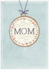 Designer Greetings Mom Pendant with Floral Border Hung from Blue String on