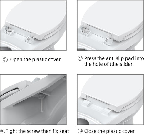 19 Inch Toilet Seat Cover,Elongated Toilet Seat with Quick-Release Design, Fits Toilets, Durable PP Material