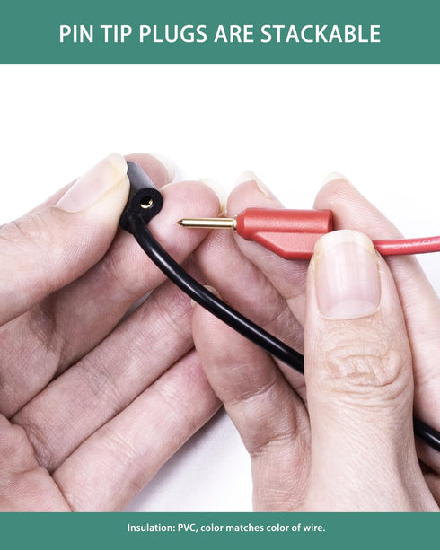 BNC Test Leads, BNC (F) to Stackable Pin Tip Plugs, Multimeter Breakout Cable
