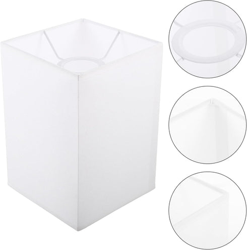 E27 Bulb Lamp Shades for Table Lamps Square Shade Rectangular Chandelier s Pendant Light Guard Clip On Cover
