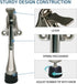 One Touch Kickdown Door Stopper, Heavy Duty Door Holder, Height-Adjustable Rubber Tips by HASHI, Chrome