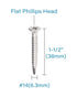 25pcs #14 x 1-1/2" Stainless Flat Head Phillips Self Drilling Screws, 410 Stainless Steel