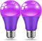 Purple Light Bulbs for Outdoor Porch - 9W E26 Base LED Bulb for Halloween, Christmas, Wedding, Party, 2-Pack