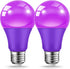 Purple Light Bulbs for Outdoor Porch - 9W E26 Base LED Bulb for Halloween, Christmas, Wedding, Party, 2-Pack