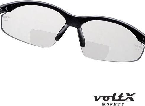 voltX 'CONSTRUCTOR' BIFOCAL Reading Safety Glasses, CLEAR +2.5 Dioptre, ANSI Z87.1+ & CE EN166F