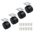 4pcs 1.5 Inch Black Nylon Swivel Caster Wheels, Heavy Duty Replacement for Furniture and Cabinets