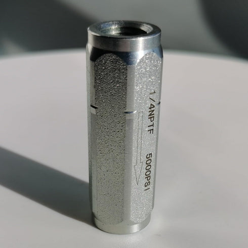 Hydraulic Oil Cylinder Check Valve 1/4" NPTF 5000PSI Steel, Precision Machining, Non-return Single Way Valve