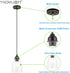 E26 Bulbs 2-Pack Pendant Lighting Fixture, Hanging Ceiling Lights with Medium Base, Metal Construction with Clear Glass