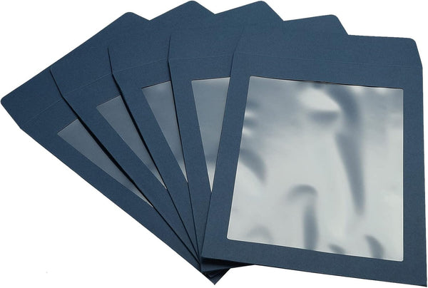 PATIKIL Full Face Window Envelopes, 10 Pack A5 Clear Single Sided for Mailing Statement, Blue