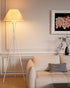 Tripod Floor Lamp, White Standing Lamps with E26 Bulb Included, Mid Century