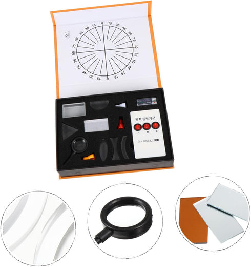 17-Piece Set Ciieeo Optical Experiment Kit Concave Convex Lens Prism and Mirror for Physics Education Practical Optical