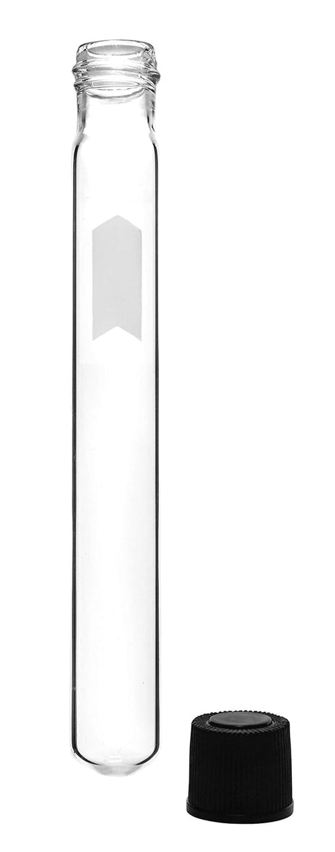 EISCO 24PK Test Tubes, 5ml with Bakelite Screw Cap, Borosilicate Glass, Leak Proof