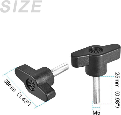 METALLIXITY Clamping Handle Screw Knobs, M5x25mm, 10Pcs, Metal T-Shape Grip for Housing Construction, Industry