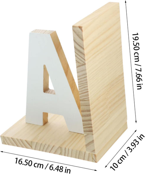 KALLORY Letter a Shaped Wooden Book Holder Book End for Desk Stylish Reading Organizer for Home Office Classroom
