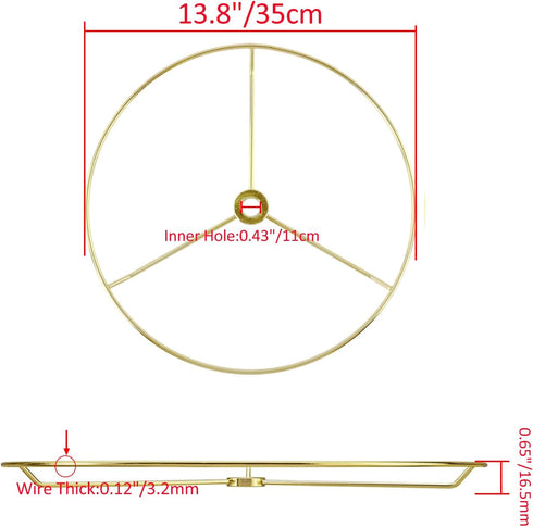 13.7"/35cm Antrader Wire Lamp Shade Rings Metal DIY Drum Lamp Shade Ring for Connecting Lamps Harp, Lampshade Holder