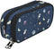 Blue Pencil Case for Boys and Girls, Large Capacity Cute Rocket Origin's Space, 2 Zippers Pouch for School Supplies