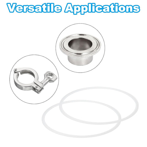 8pcs 23.35cm 219mm PATIKIL Tri Clamps Gasket, OD ID Sanitary TC Tri Clamps Gasket Tri Pipe Silicone Ferrule Washers