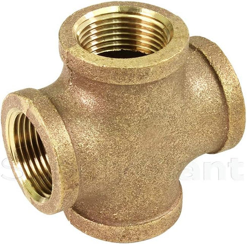 Suply Giant CSDS0034 3/4'' Lead-Free Brass Four Way Cross Fitting with Female Threaded Branches for 125 LB Applications
