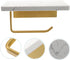 Marble Toilet Paper Holder Wall Mount with Shelf for Bathroom, Natural Stone Roll Holder with Phone Storage, Washroom