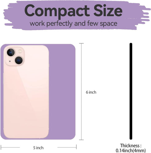 Small Rectangular Mouse Pad, Portable Waterproof Mini Mouse Pad with Non-Slip Glue Base, Purple 5X6 inches