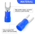 300 Pcs Blue 16-14 AWG Insulated Fork Spade U-Type Wire Connector Electrical Crimp Terminal
