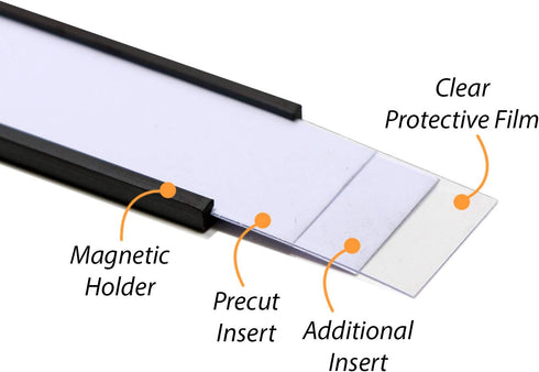 SmartSign Magnetic 'C' Channel Label Holders for Metal Racks and Shelves, Pack of 25 | 0.75" x 3"