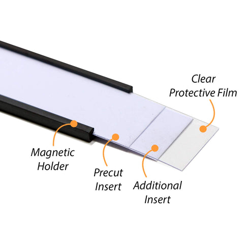 SmartSign Magnetic 'C' Channel Label Holders for Metal Racks and Shelves, 0.75" x 2", Pack of 25