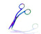 Cynamed Knowles Bandage Scissors with Multicolor/Rainbow Titanium Coating - Perfect for EMT,