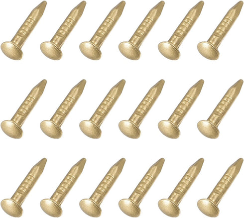 Small Nails (1.2x8mm) 50pcs, Tiny Brass Hardware Nails for Household Woodworking, Brass Tone