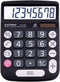 CATIGA 8 Digit Desktop Calculator with Solar Power, Easy to Read LCD Display, for Home, Office, School, Black