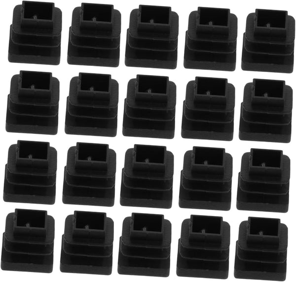 Generic 30pcs Black Plastic Square Tube Bungs 15x15mm Furniture Leg Plugs End Caps