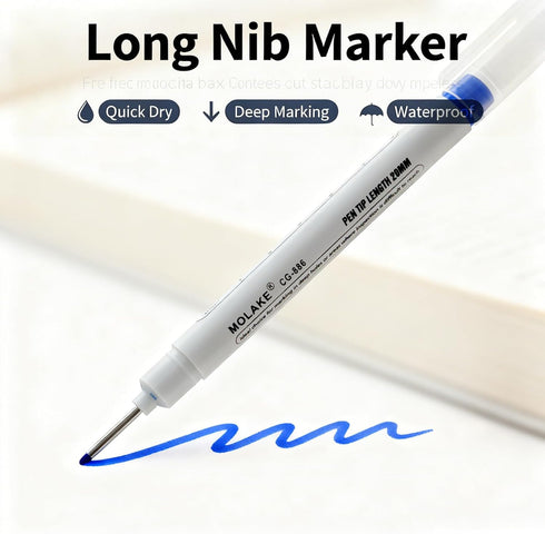Zhhanhanw 10 20MM Pcs Long Head Deep Hole Marker Pens,Multi channel long pointed deep hole marking pen,Waterproof fast