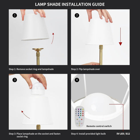 5000mAh 16 Cordless Table Lamp, Adjustable Height Battery Operated Desk Lamp with Remote, Rechargeable Light RGB Colors