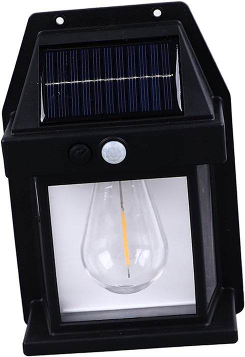 2 Pack 3 Solar Wall Lights Outdoor, LED Sconce Lights with Modes, Motion Sensor, Wall Mount for Patio Fence (Black)