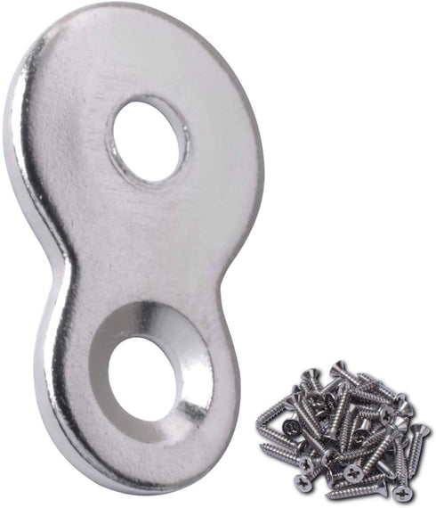 Desktop Fasteners Figure 8 with Screws, Heavy Duty Steel Table Top Connector, Desk Top Fasteners Clip