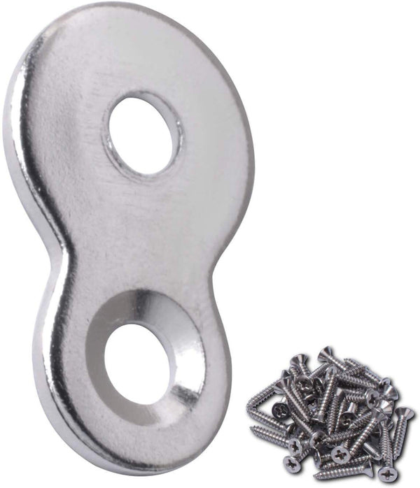 Desktop Fasteners Figure 8 with Screws, Heavy Duty Steel Table Top Connector, Desk Top Fasteners Clip