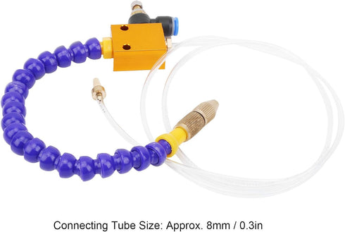 2Pcs CNC Mist Coolant System for Lathe Milling Engraving, 8mm Air Pipe Sprayer for Metal Cutting Cooling Lubrication