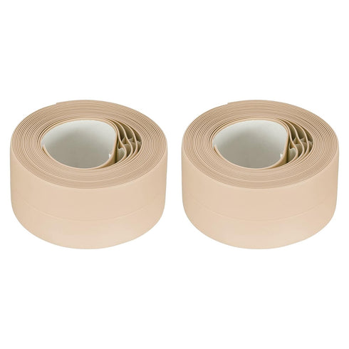 uxcell Waterproof Seal Caulk Strip Tape, Self Adhesive 1.5"W x 10.5'L PVC Sealing Tape for Kitchen Bathroom (Beige, 2