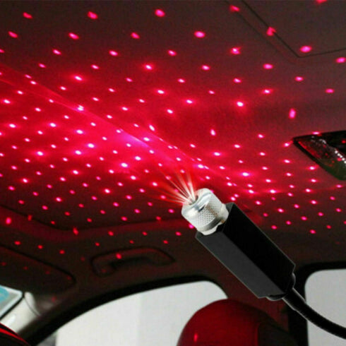 Mini LED Star Projector Night Light, Adjustable USB Night Light for Bedroom, Car, Party Decoration