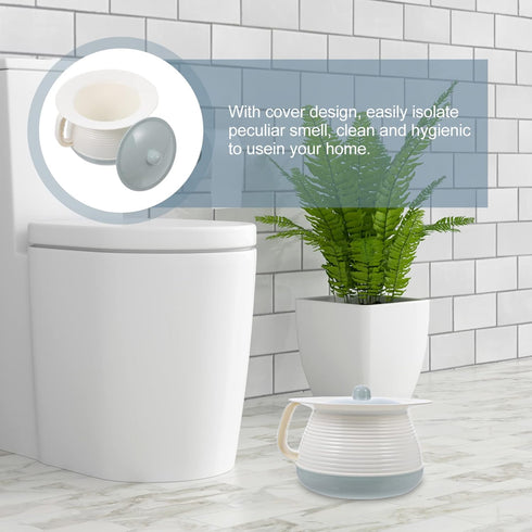Cabilock Reusable Chamber Pot Potty Urine Plastic Bedroom Urinal Pee Pot Bucket Portable Toilet Spittoon with Lid