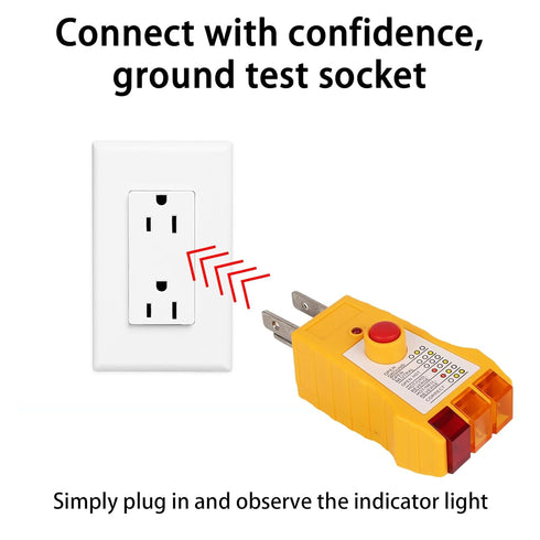 BTFO GFCI Outlet Tester, Standard US Receptacle Circuit Analyzer with Ground Fault Detection Auto Voltage Polarity